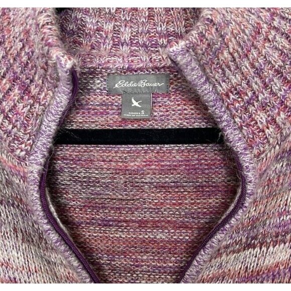 Eddie Bauer Women’s Full Zip Long Sleeve Pullover Sweater Pink Ombre Size Small - Picture 3 of 9